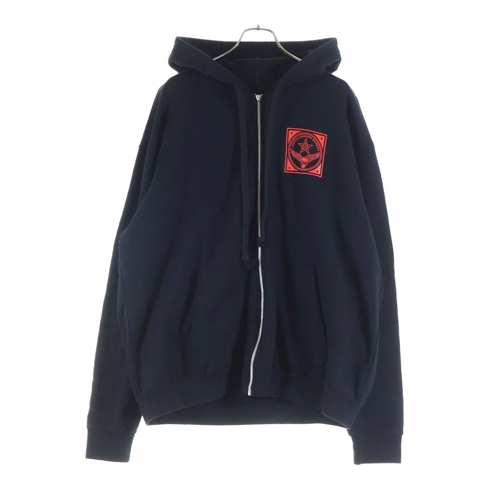 CHROME HEARTS(クロムハーツ) SWTSHRT HD ZIP FOTI フォティプリント ジップアップスウェットパーカー フーディー ブラック/レッド