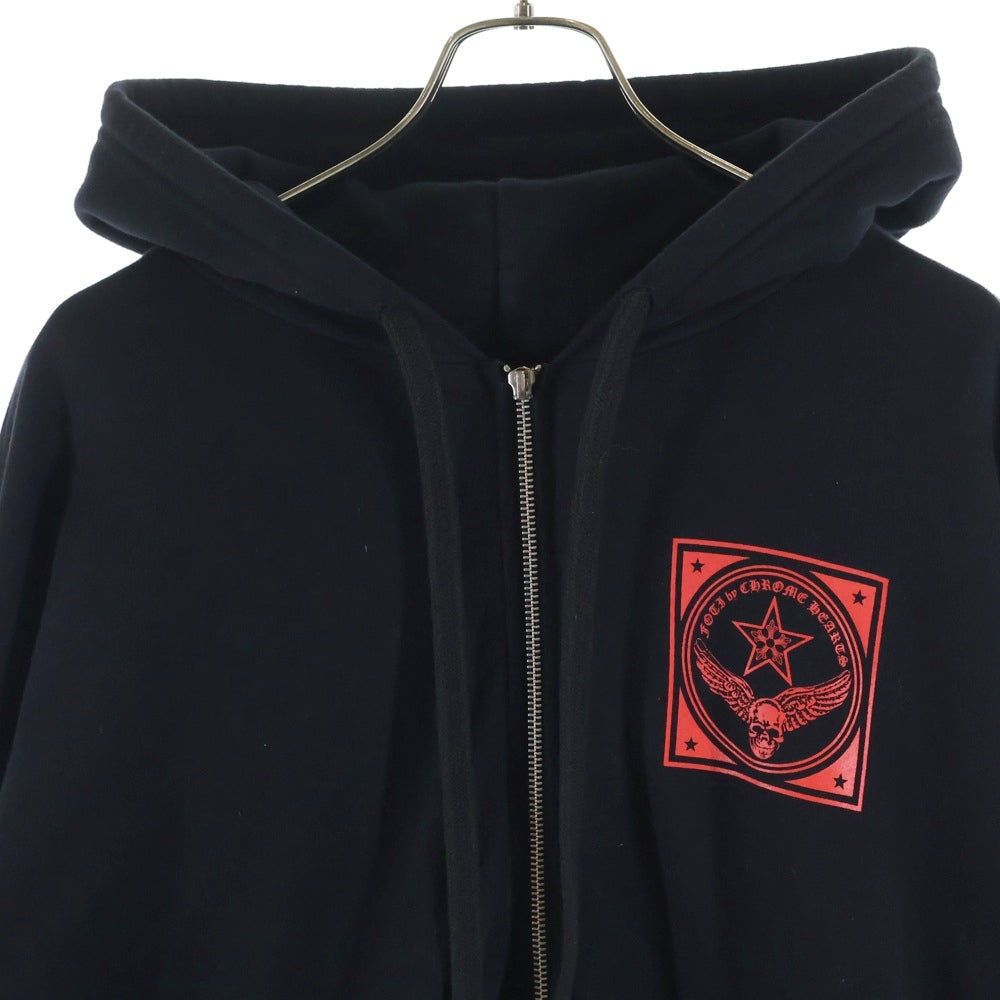 CHROME HEARTS(クロムハーツ) SWTSHRT HD ZIP FOTI フォティプリント ジップアップスウェットパーカー フーディー ブラック/レッド