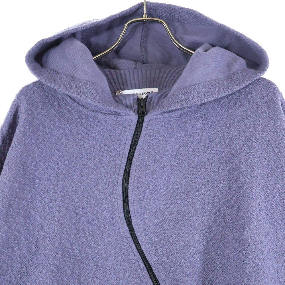FFFPOSTALSERVICE(トリプルエフポスタルサービス) 25AW ROUND HEM CURVED ZIP-UP HOODIE ラウンドヘム カーブジップアップフーディーパーカー パープル
