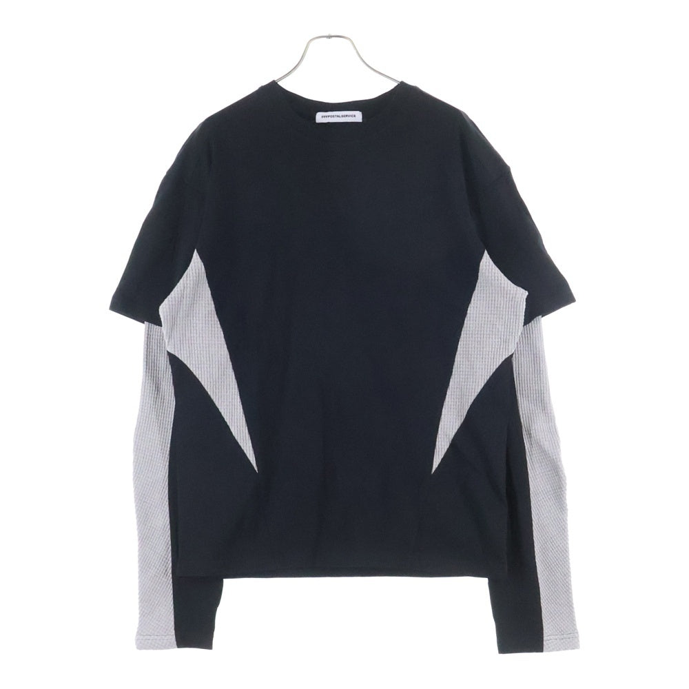 FFFPOSTALSERVICE(トリプルエフポスタルサービス) 25AW Diffraction Knit Layered L/S ディフラクションニットレイヤード長袖Tシャツ ブラック