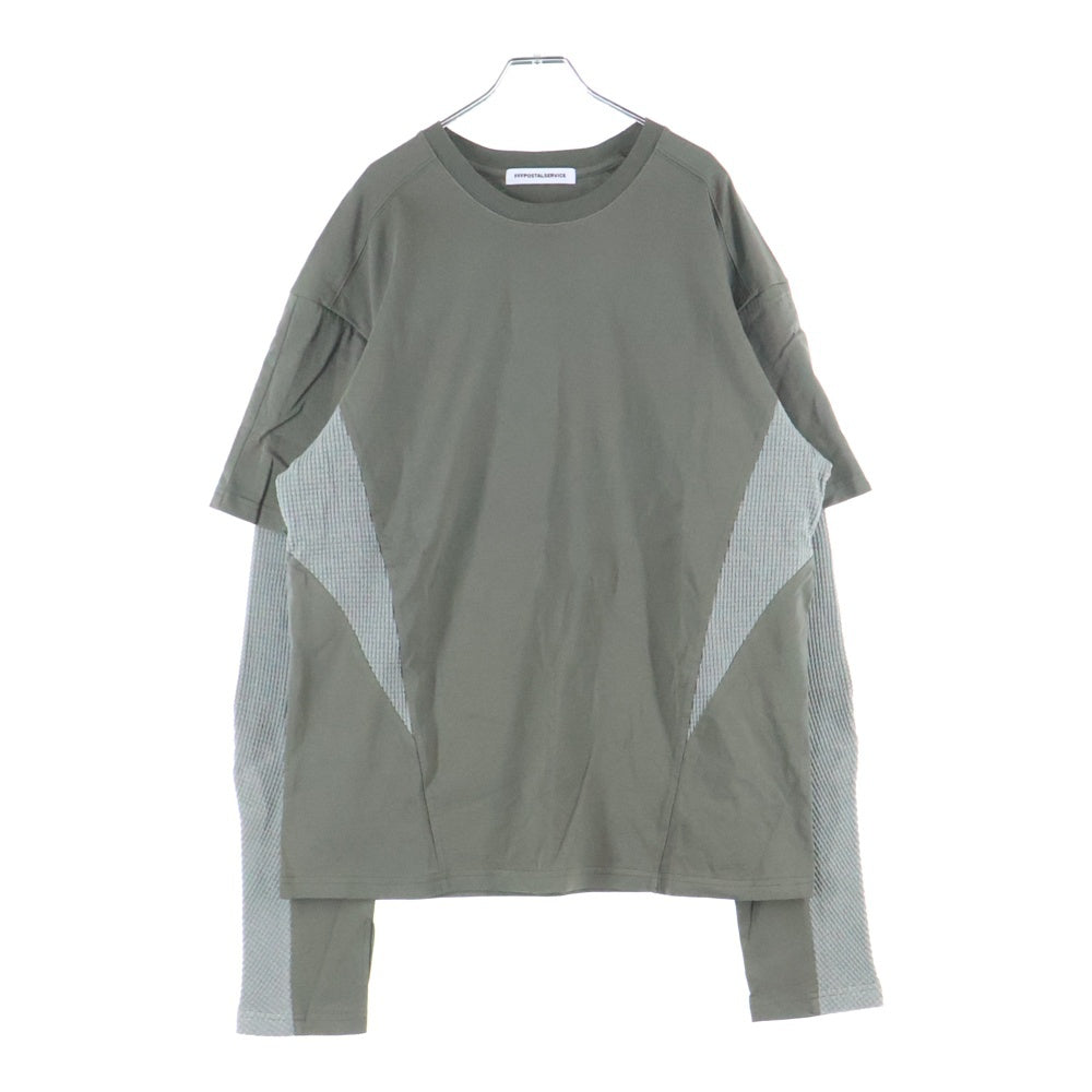 FFFPOSTALSERVICE(トリプルエフポスタルサービス) 25AW Diffraction Knit Layered L/S ディフラクションニットレイヤード長袖Tシャツ カーキ