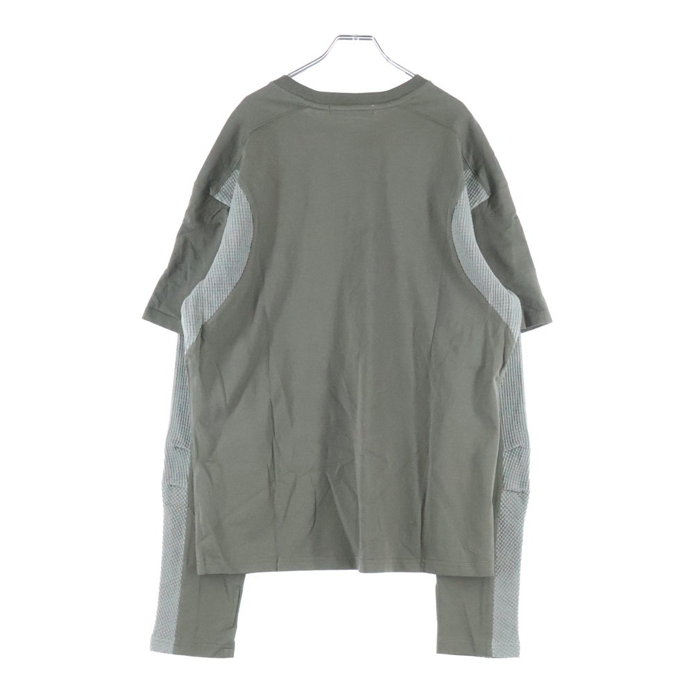 FFFPOSTALSERVICE(トリプルエフポスタルサービス) 25AW Diffraction Knit Layered L/S ディフラクションニットレイヤード長袖Tシャツ カーキ