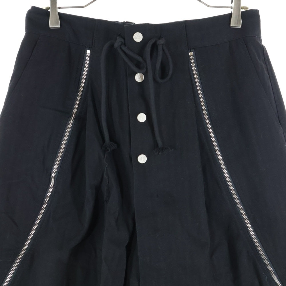 FFFPOSTALSERVICE(トリプルエフポスタルサービス) 25AW DOUBLE LAYERED ZIP TROUSERS ダブルレイヤードジップトラウザーズパンツ FFFPSFW2518 ブラック