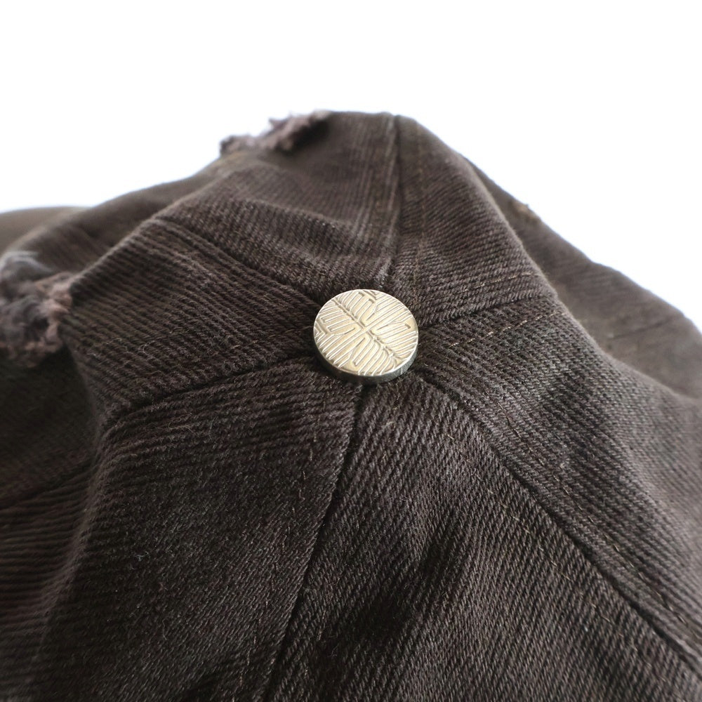 FFFPOSTALSERVICE(トリプルエフポスタルサービス) 25AW DIRECTOR DAMAGED DENIM CAP ディレクターダメージロゴキャップ 帽子 ブラウン