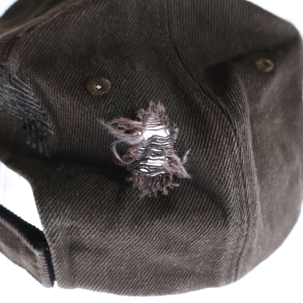 FFFPOSTALSERVICE(トリプルエフポスタルサービス) 25AW DIRECTOR DAMAGED DENIM CAP ディレクターダメージロゴキャップ 帽子 ブラウン