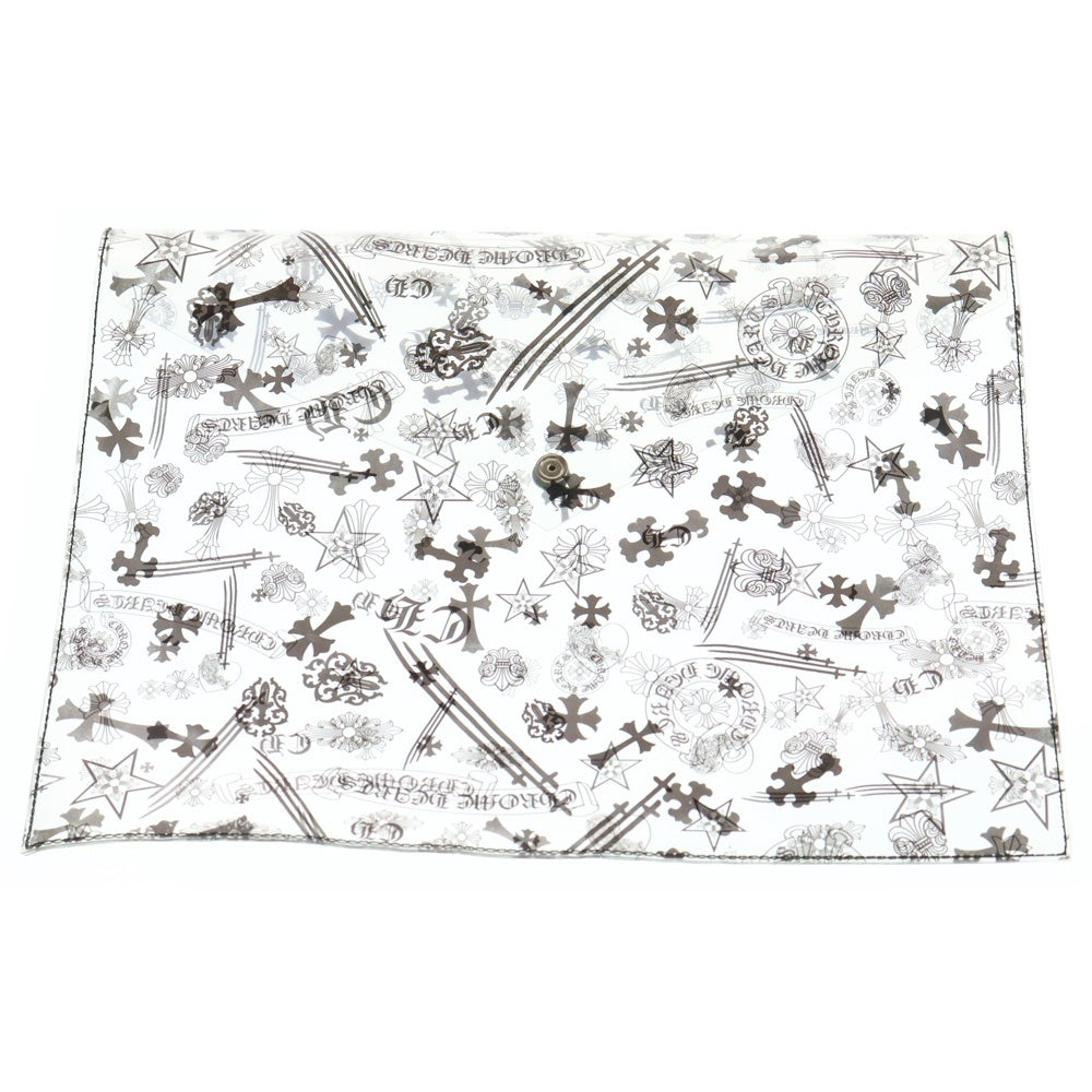 CHROME HEARTS(クロムハーツ) Clear Vinyl Pouch クリアビニールポーチ CHプリント クリアファイル クリア/ブラック