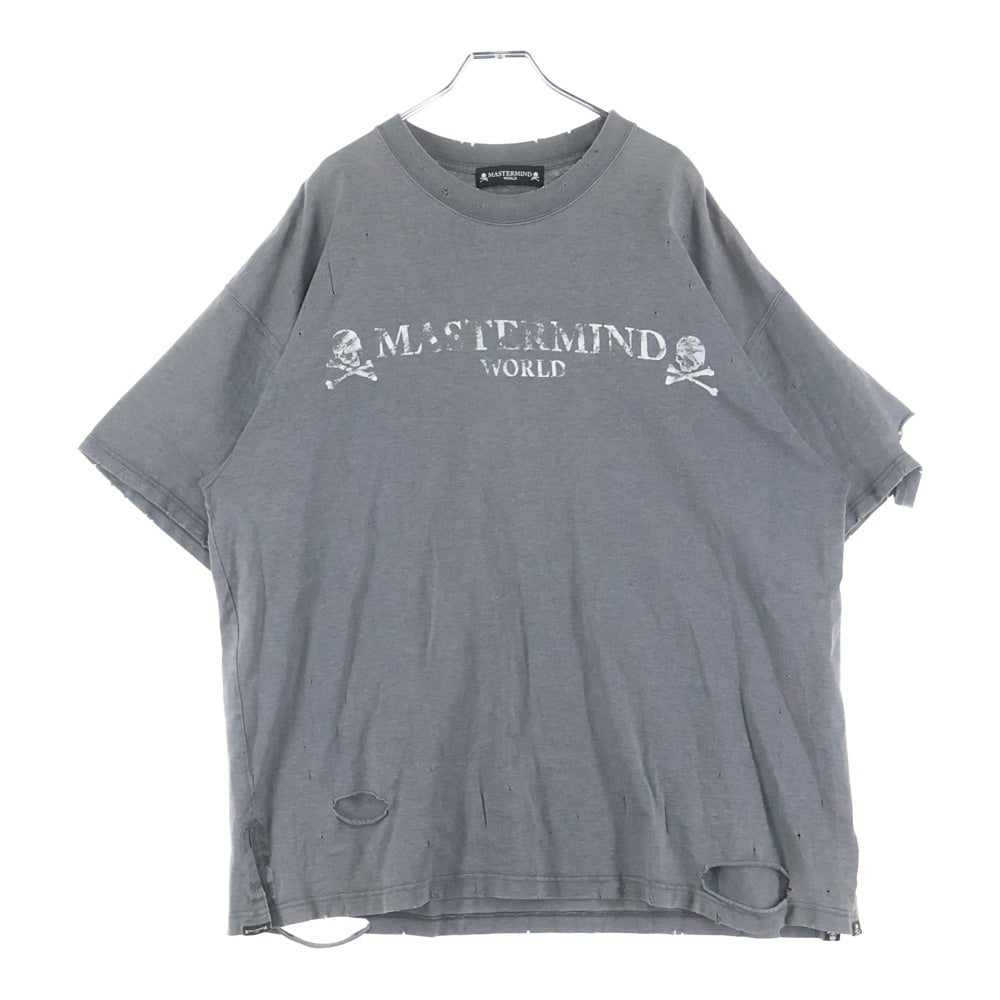 mastermind JAPAN(マスターマインドジャパン) 17AW ダメージ加工オーバーサイズプリント半袖Tシャツ MW17P01-TS048 グレー