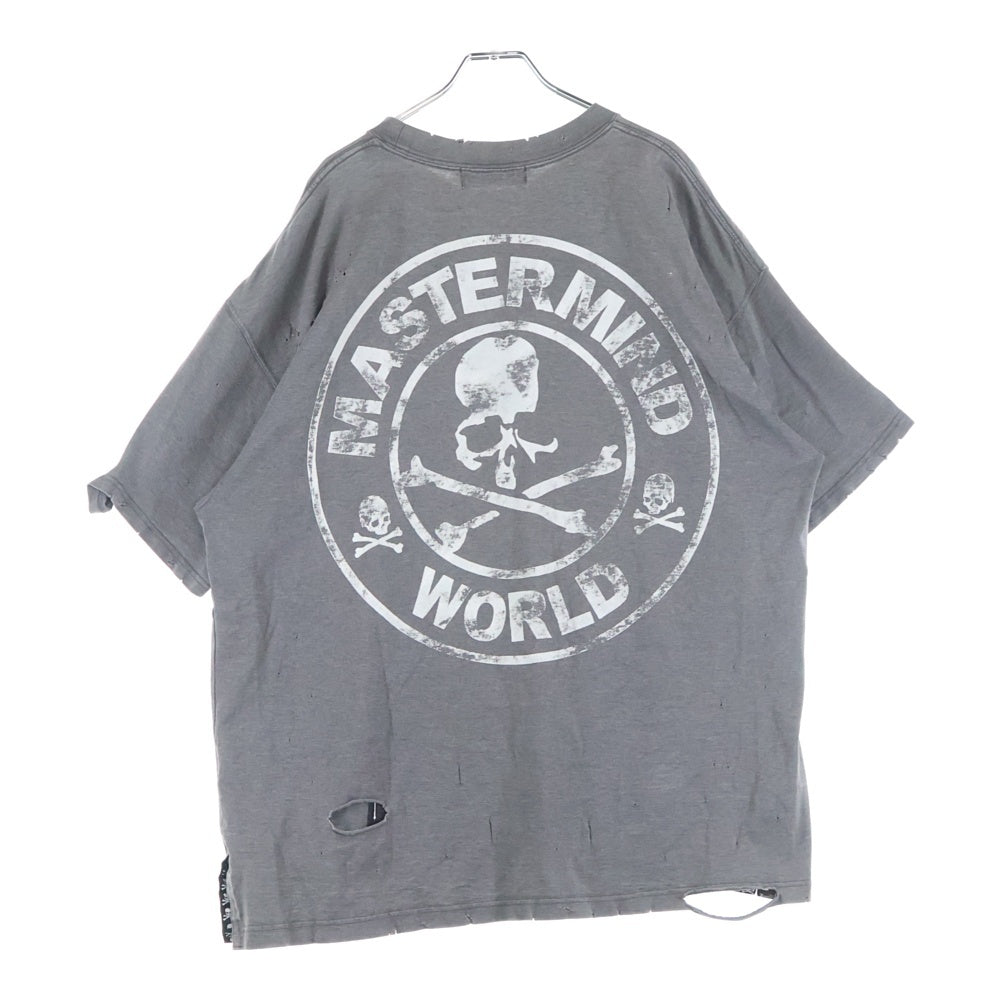 mastermind JAPAN(マスターマインドジャパン) 17AW ダメージ加工オーバーサイズプリント半袖Tシャツ MW17P01-TS048 グレー