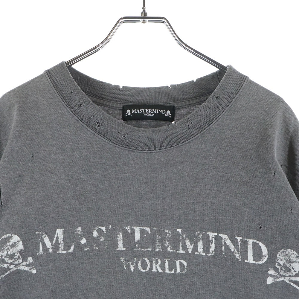 mastermind JAPAN(マスターマインドジャパン) 17AW ダメージ加工オーバーサイズプリント半袖Tシャツ MW17P01-TS048 グレー
