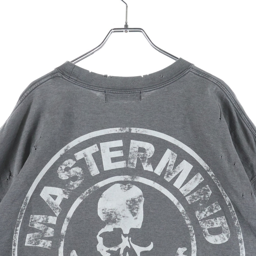mastermind JAPAN(マスターマインドジャパン) 17AW ダメージ加工オーバーサイズプリント半袖Tシャツ MW17P01-TS048 グレー