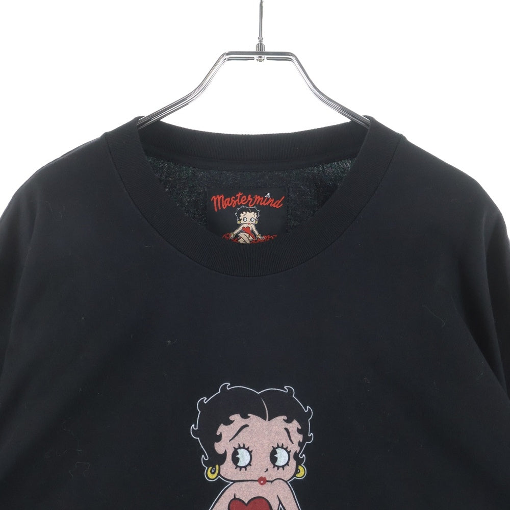 mastermind JAPAN(マスターマインドジャパン) 25AW WORLD×BETTY BOOP ワールド ベティブープ ボクシーフィットプリント長袖Tシャツ MW25C15-TS206 ブラック/レッド