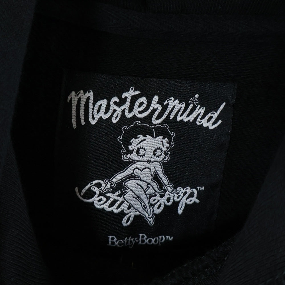 mastermind JAPAN(マスターマインドジャパン) 25AW WORLD×BETTY BOOP ワールド ベティブープ ボクシーフィットスウェットプルオーバーパーカー MW25C15-SW201 ブラック/レッド