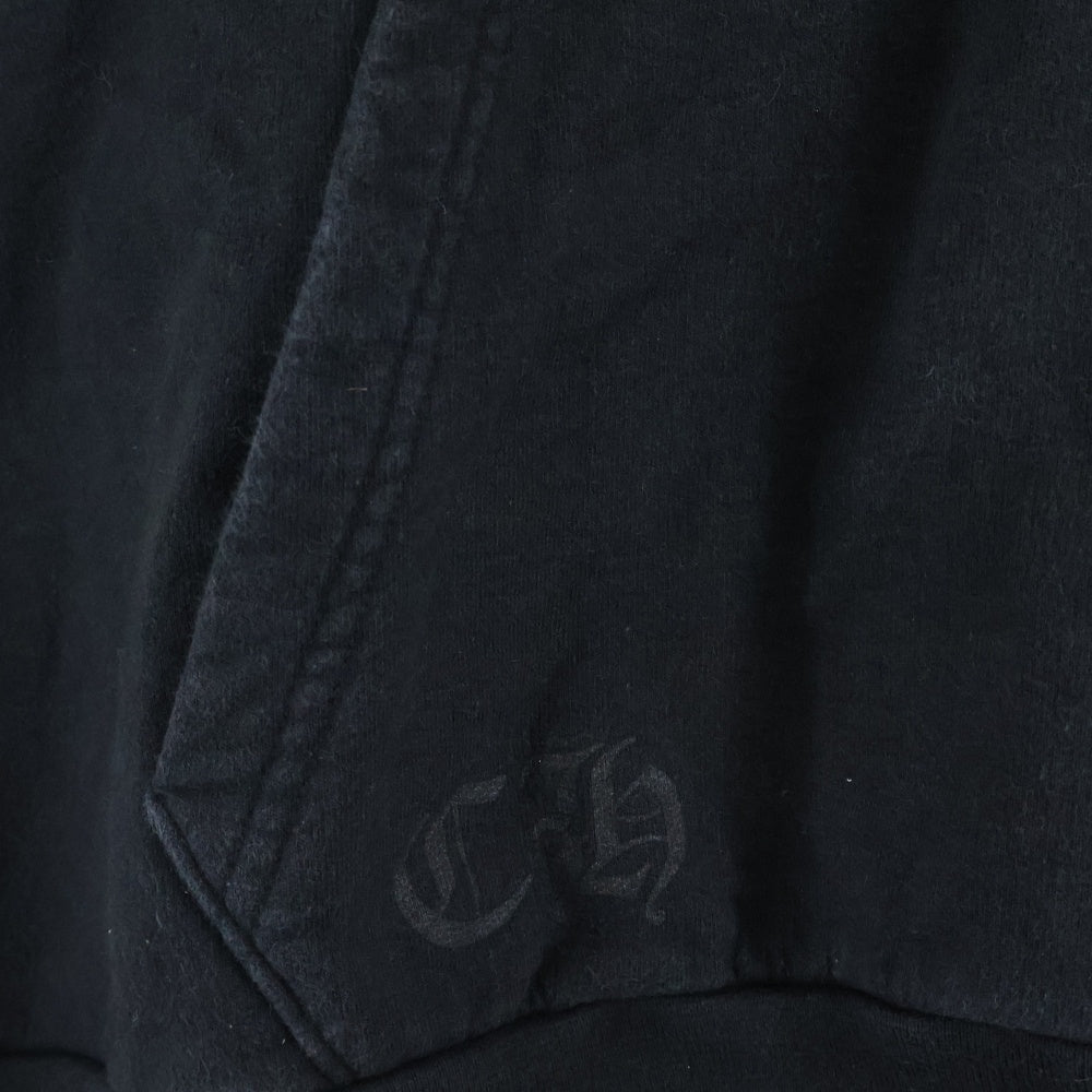 CHROME HEARTS(クロムハーツ) SWTSHRT PLVR 袖フローラルバックホースシュープリントプルオーバーパーカー ブラック