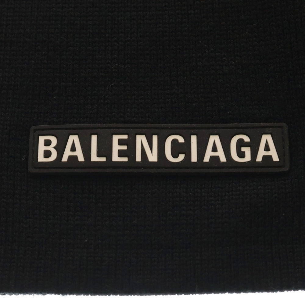 BALENCIAGA(バレンシアガ) PATCH SCARF パッチロゴスカーフ マフラー 822860 ブラック