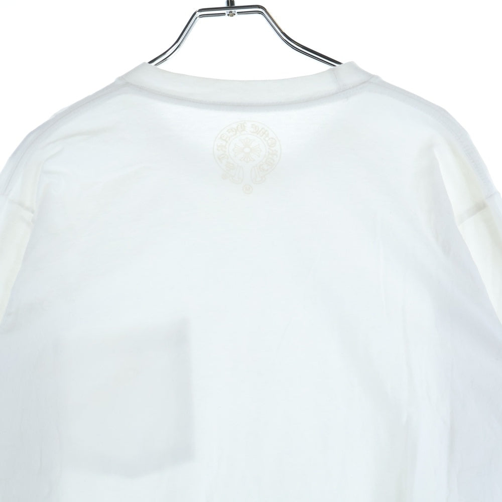 CHROME HEARTS(クロムハーツ) Neck Logo L/S Tee ネックロゴ プリント長袖Tシャツ カットソー ホワイト