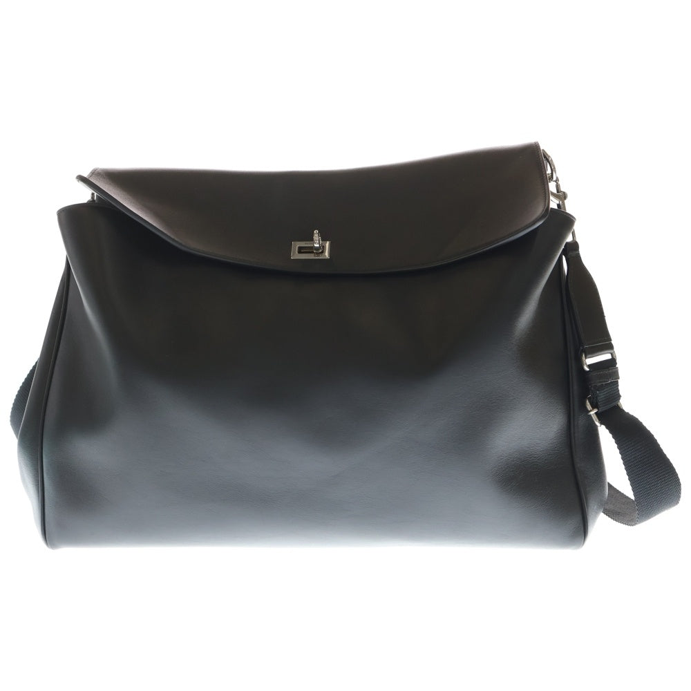 BALENCIAGA(バレンシアガ) RODEO ロデオ 2WAYスムースレザーメッセンジャーハンドバッグ ミディアム 821887 2AB6F ブラック/シルバー レディース