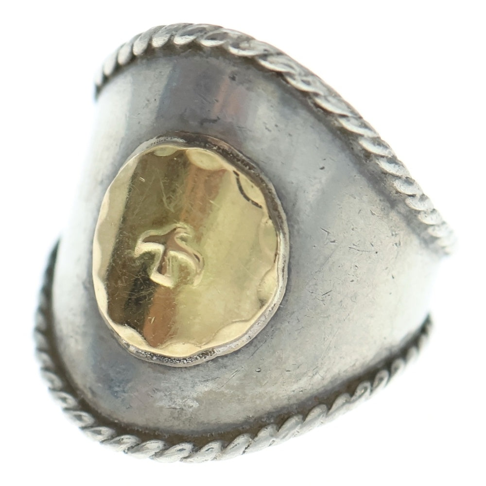 goro's(ゴローズ) 金メタル付き銀縄リング シルバーゴールド