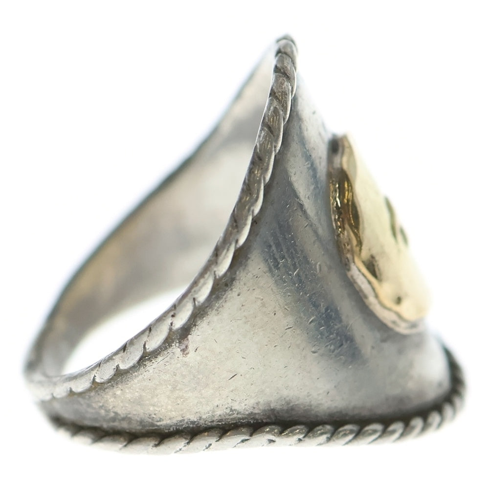 goro's(ゴローズ) 金メタル付き銀縄リング シルバーゴールド