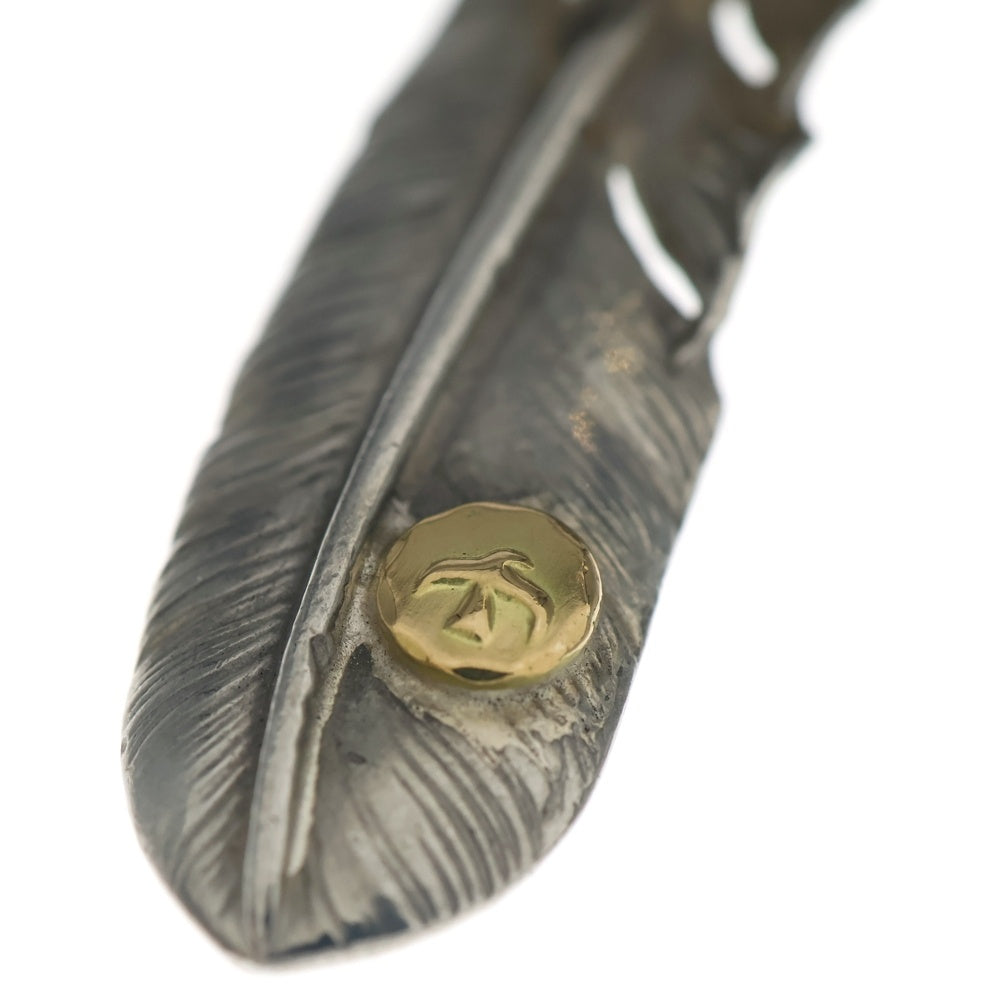 goro's(ゴローズ) 【現行】銀爪小メタル付き特大フェザー 左向き ペンダントトップ シルバー/ゴールド BGA018