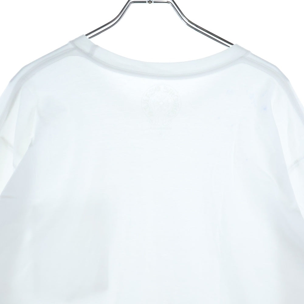 CHROME HEARTS(クロムハーツ) CH LS NECK LOGO TEE ネックロゴプリント長袖Tシャツ ロンT ホワイト/ホワイト