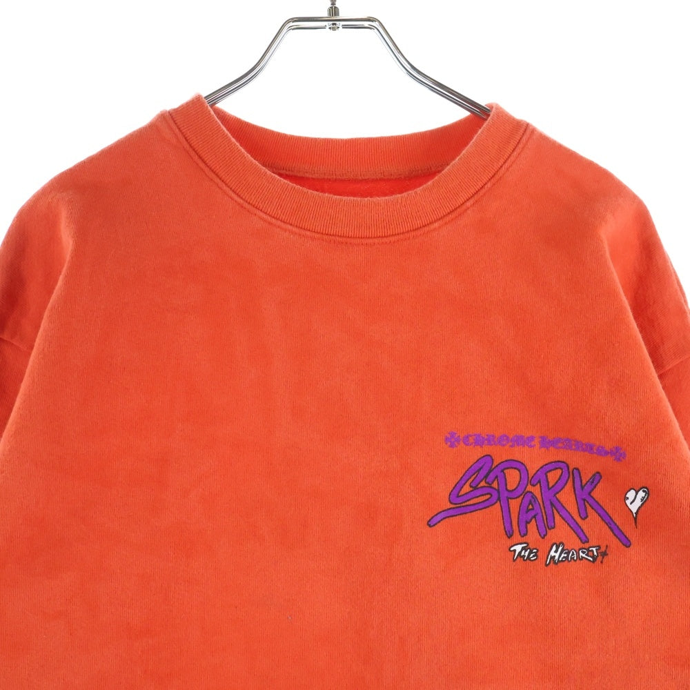 CHROME HEARTS(クロムハーツ) 23SS×MATTY BOY SPARK THE HEART SWTSHRT マッティボーイ プロスパーク ザ ハート プリントクルーネックスウェットトレーナー レッド