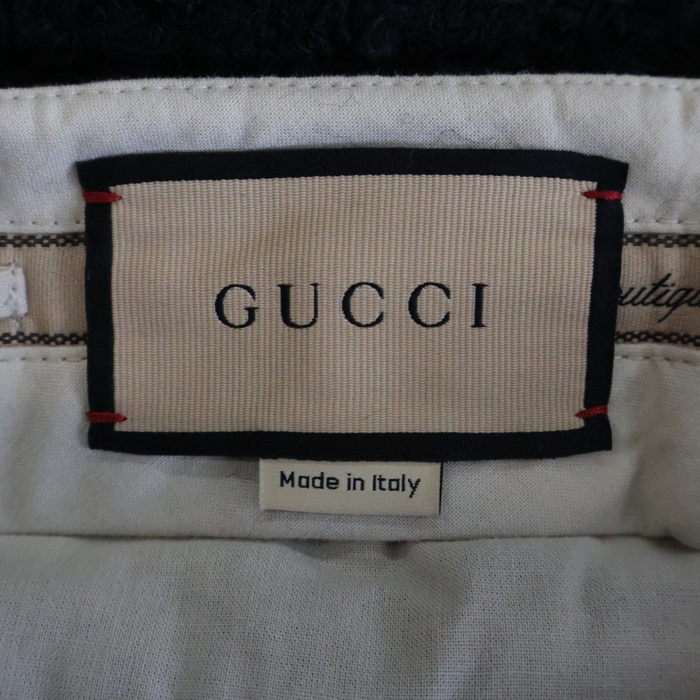 GUCCI(グッチ) 22AW Exquisite Gucci ツイードウールバミューダショーツ ハーフパンツ 718365 ZAKF9 ブラック