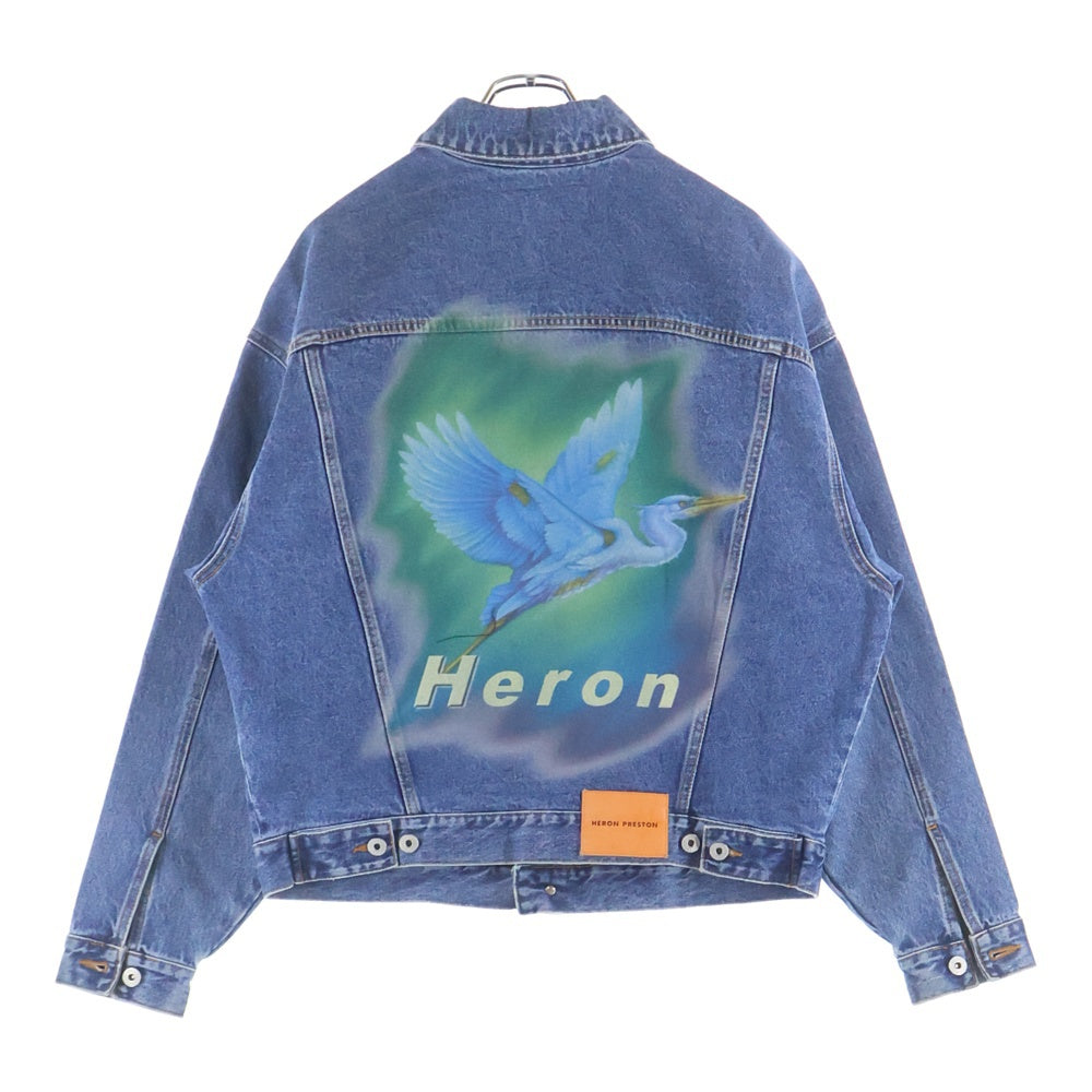 HERON PRESTON(ヘロンプレストン) 16AW AIRBRUSH DENIM JACKET エアブラッシュグラフィックデニムジャケット HMEA016F18689002 インディゴブルー