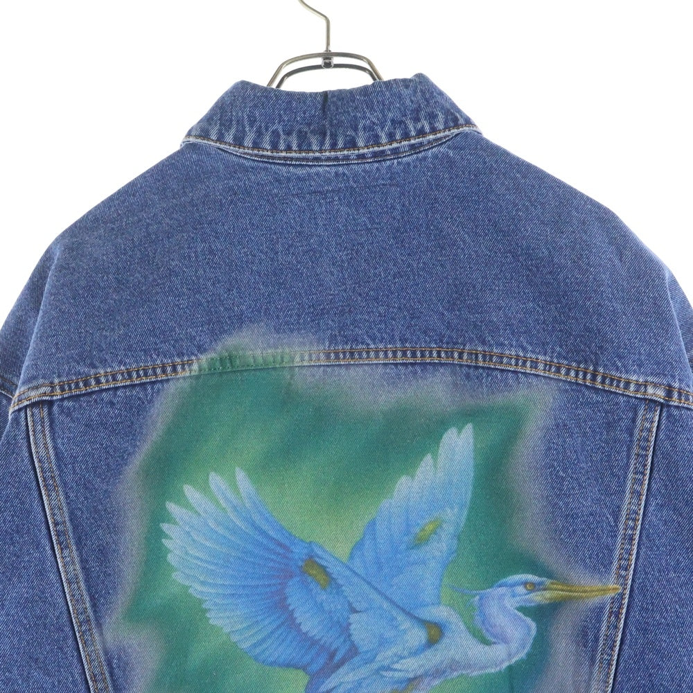 HERON PRESTON(ヘロンプレストン) 16AW AIRBRUSH DENIM JACKET エアブラッシュグラフィックデニムジャケット HMEA016F18689002 インディゴブルー