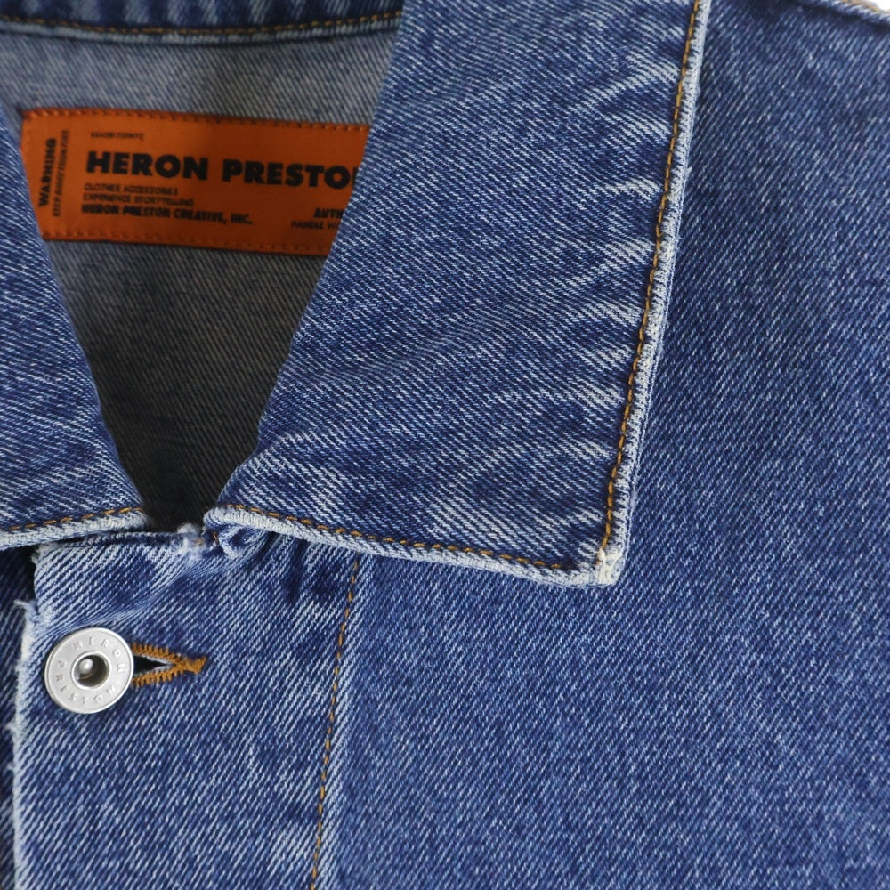 HERON PRESTON(ヘロンプレストン) 16AW AIRBRUSH DENIM JACKET エアブラッシュグラフィックデニムジャケット HMEA016F18689002 インディゴブルー