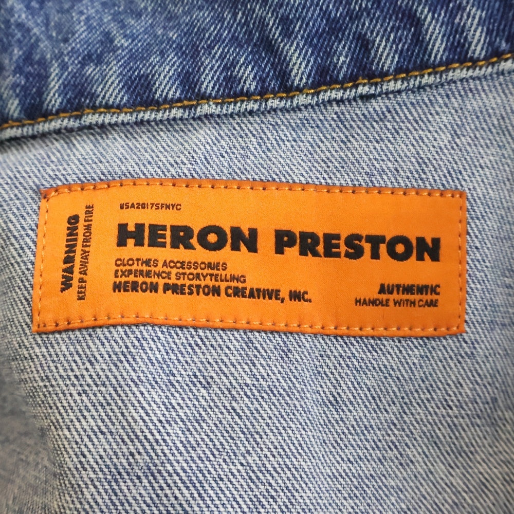 HERON PRESTON(ヘロンプレストン) 16AW AIRBRUSH DENIM JACKET エアブラッシュグラフィックデニムジャケット HMEA016F18689002 インディゴブルー