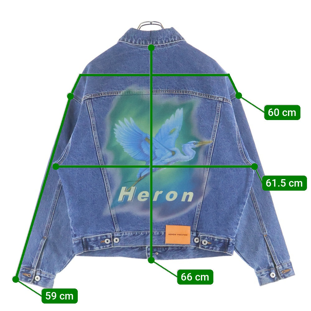 HERON PRESTON(ヘロンプレストン) 16AW AIRBRUSH DENIM JACKET エアブラッシュグラフィックデニムジャケット HMEA016F18689002 インディゴブルー