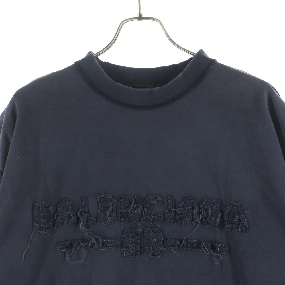 BALENCIAGA(バレンシアガ) 25SS Medium Fit T-Shirt インサイドアウトロゴ半袖Tシャツ 822441 TSVA2 ブラック