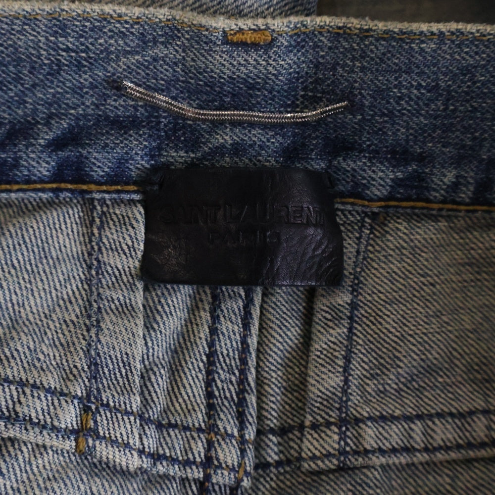 SAINT LAURENT PARIS(サンローランパリ) 16SS ニークラッシュスキニーデニムパンツ 410106 Y835L ブルー