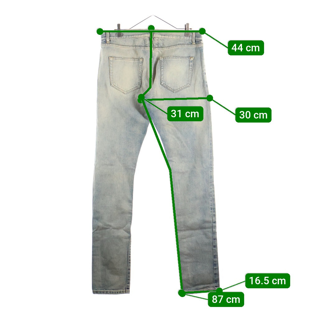 SAINT LAURENT PARIS(サンローランパリ) 16SS ニークラッシュスキニーデニムパンツ 410106 Y835L ブルー