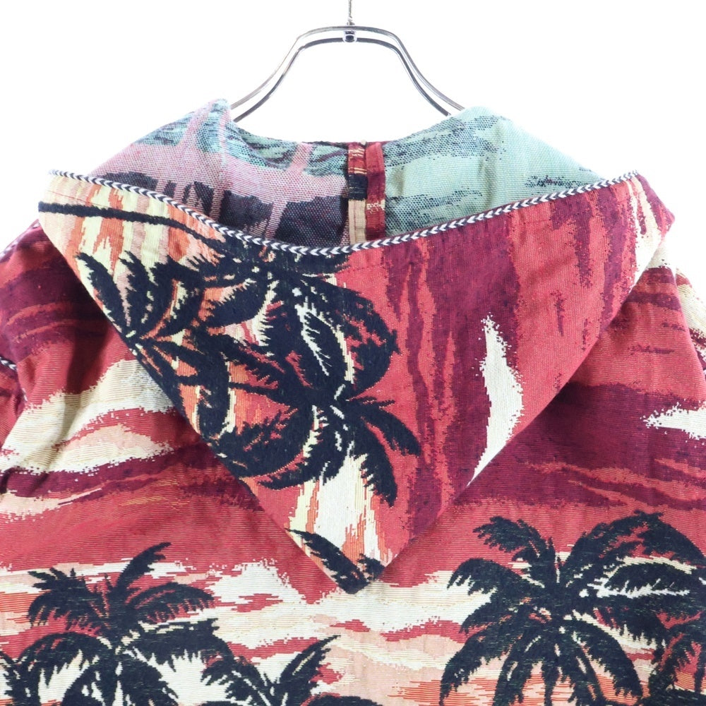 SAINT LAURENT PARIS(サンローランパリ) 16SS パームツリージャガード総柄フードジャケット 417953 Y985L レッド/マルチ