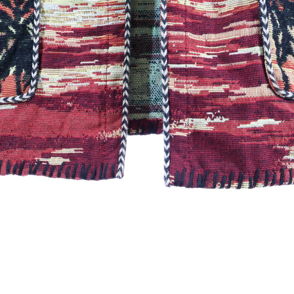 SAINT LAURENT PARIS(サンローランパリ) 16SS パームツリージャガード総柄フードジャケット 417953 Y985L レッド/マルチ