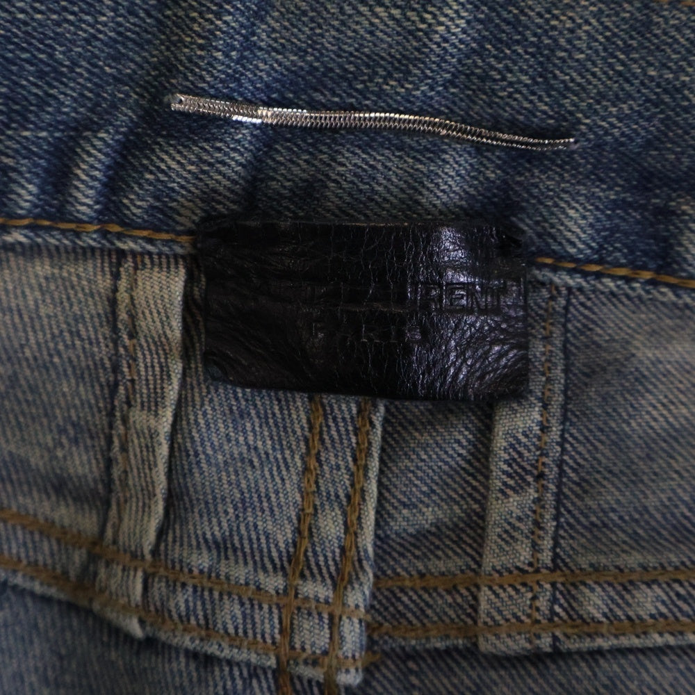 SAINT LAURENT PARIS(サンローランパリ) 15AW デストロイクラッシュデニムパンツ 391659 Y915I インディゴブルー
