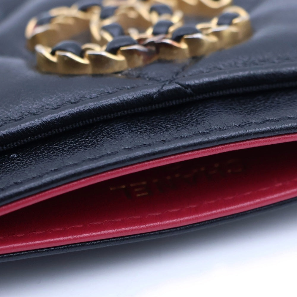 CHANEL(シャネル) シャネル19 CCマーク ラムスキンレザーカードケース AP1167 ブラック