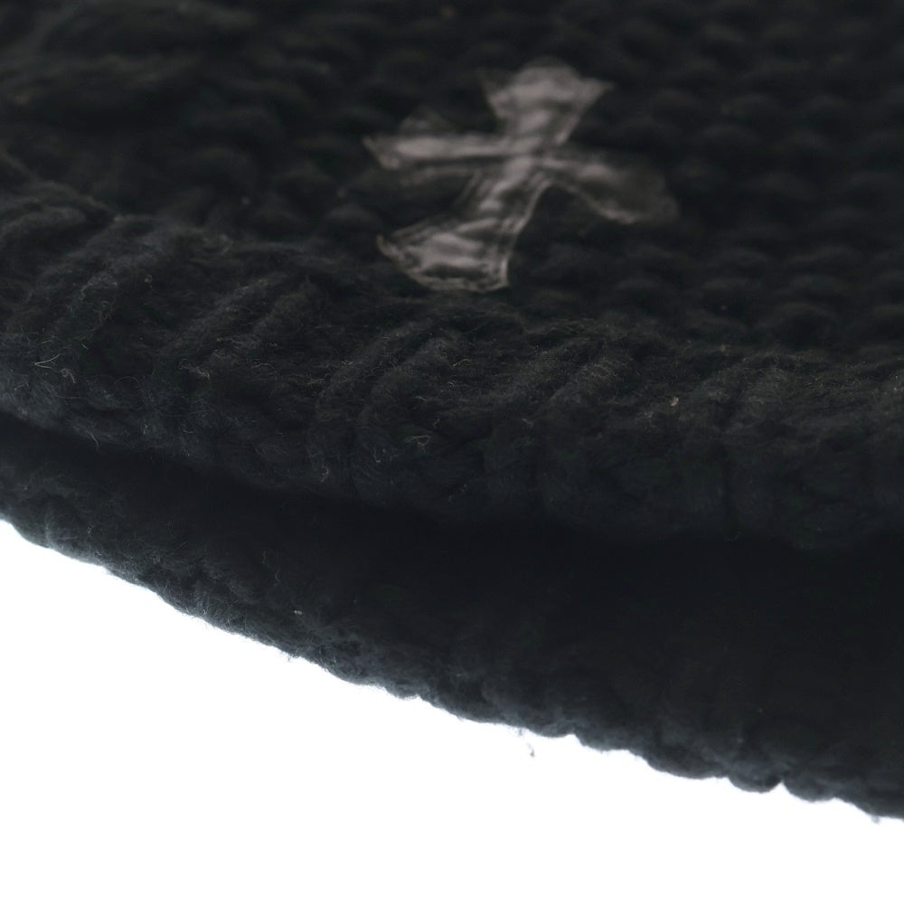 CHROME HEARTS(クロムハーツ) CASHMERE BEANIE クロスパッチ付き カシミヤビーニー ブラック