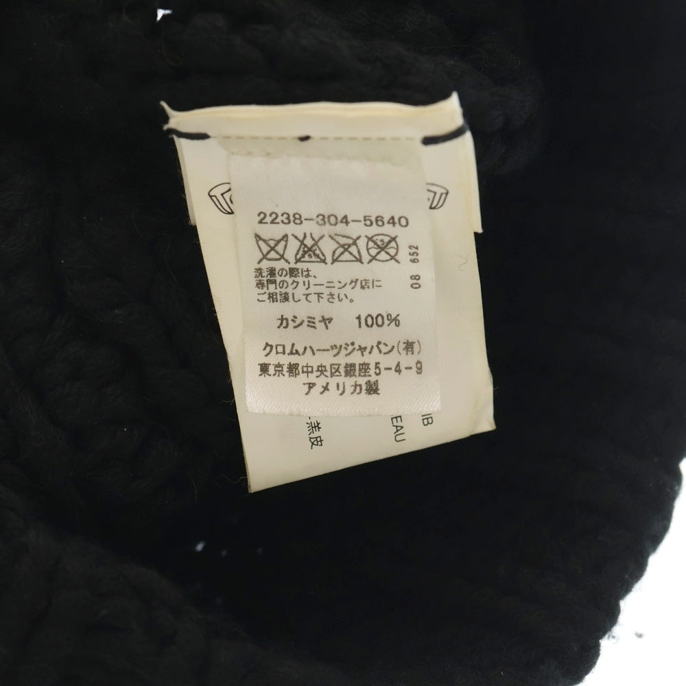 CHROME HEARTS(クロムハーツ) CASHMERE BEANIE クロスパッチ付き カシミヤビーニー ブラック