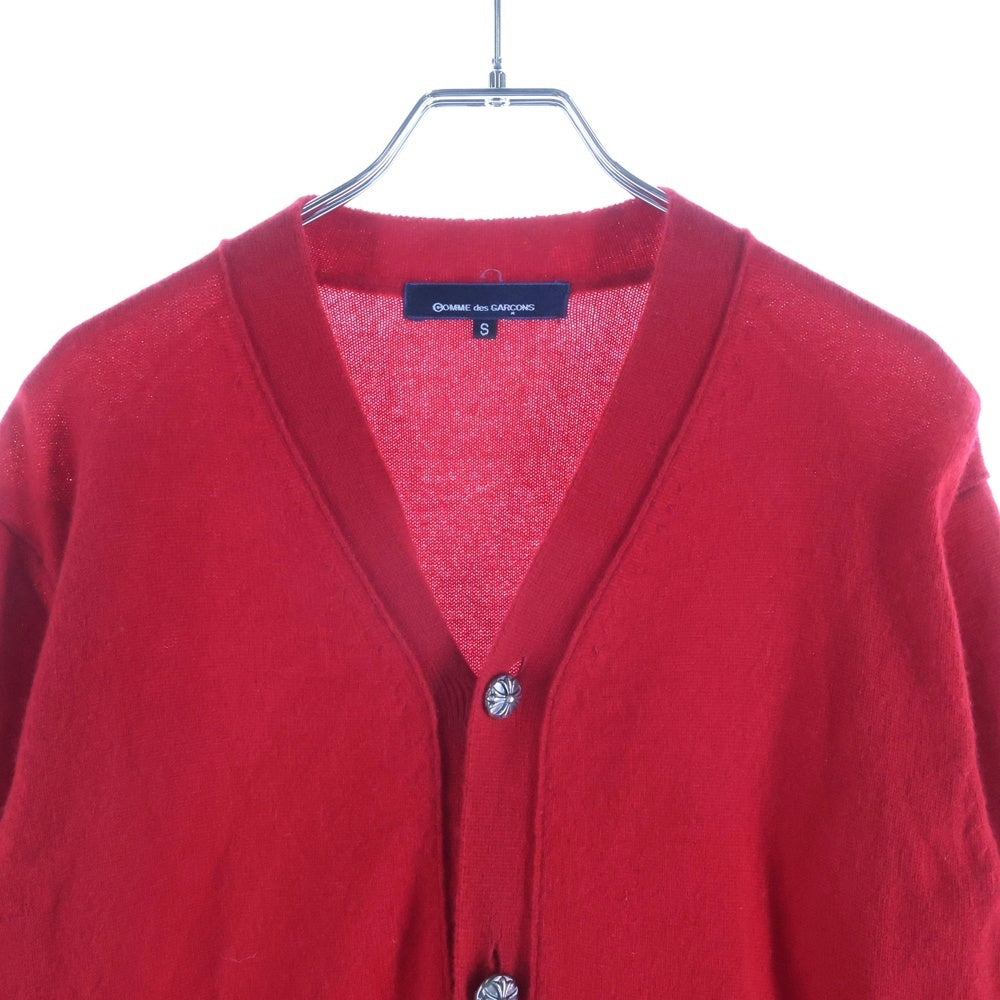 CHROME HEARTS(クロムハーツ) × COMME des GARCONS CASHMERE CARDIGAN クロスボールボタン カシミア ニットカーディガン レッド KP-N001 レディース