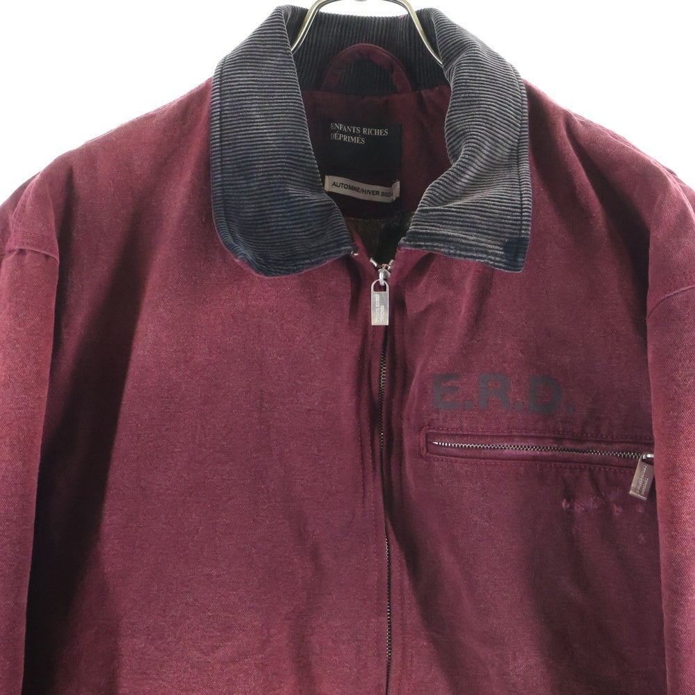 ENFANTS RICHES DEPRIMES(アンファンリッシュデプリメ) 24AW Faces Blanket Lined Work Jacket フェイスブランケットライナーワークジャケット ボルドー