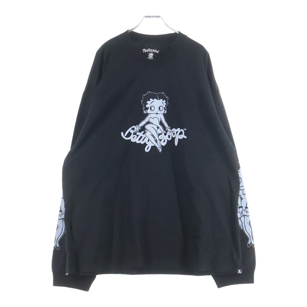 mastermind JAPAN(マスターマインドジャパン) 25AW WORLD×BETTY BOOP ワールド ベティブープ ボクシーフィットプリント長袖Tシャツ MW25C15-TS206 ブラック