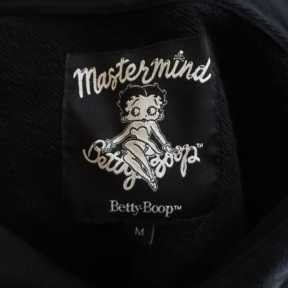 mastermind JAPAN(マスターマインドジャパン) 25AW WORLD×BETTY BOOP ワールド ベティブープ ボクシーフィットスウェットプルオーバーパーカー MW25C15-SW201 ブラック