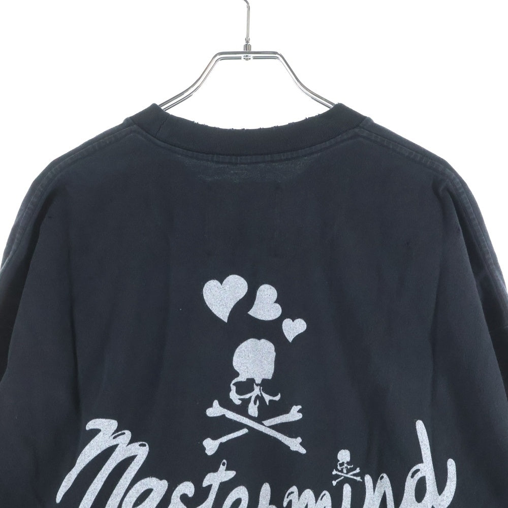 mastermind JAPAN(マスターマインドジャパン) 25AW WORLD×BETTY BOOP ワールド ベティブープ ボクシーフィットダメージ加工プリント長袖Tシャツ MW25C15-TS208 ブラック