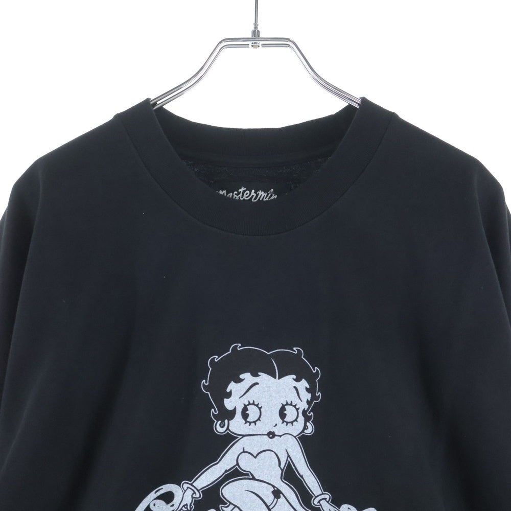 mastermind JAPAN(マスターマインドジャパン) 25AW WORLD×BETTY BOOP ワールド ベティブープ ボクシーフィットプリント長袖Tシャツ MW25C15-TS206 ブラック