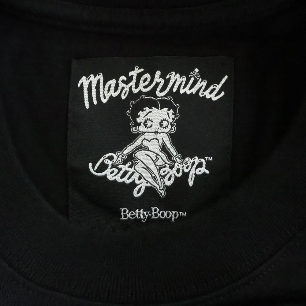 mastermind JAPAN(マスターマインドジャパン) 25AW WORLD×BETTY BOOP ワールド ベティブープ ボクシーフィットプリント長袖Tシャツ MW25C15-TS206 ブラック