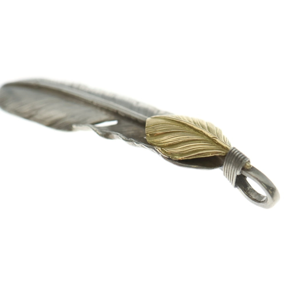 goro's(ゴローズ) 【現行】上金特大フェザー 左向き ネックレストップ シルバー/ゴールド BGA004