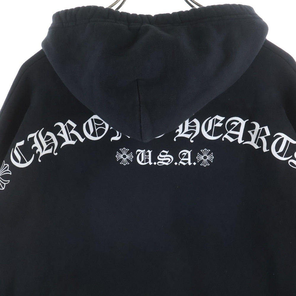 CHROME HEARTS(クロムハーツ) PULLOVER HOODIE ARCH アーチロゴTバープリントプルオーバースウェットパーカー ブラック