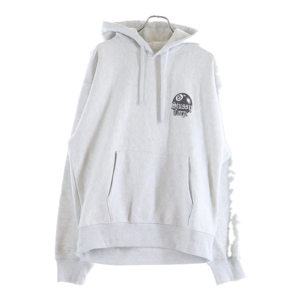 STUSSY(ステューシー) 8 Ball Corp Hoodie 8ボール コーポレーションプルオーバーフーディーパーカー グレー